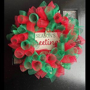 Handmade Wreath! Christmas or Holiday Themed! Season's Greetings!